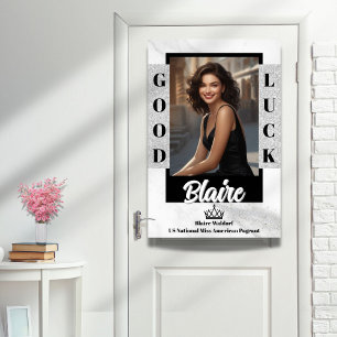 Praktfull dörrplanschen marmorglitter glamourös av poster