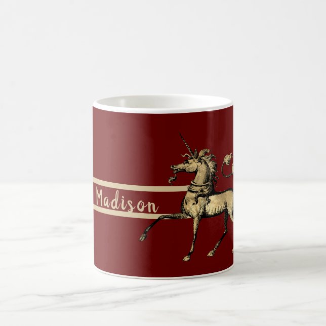 Praktfull gyllene heraldisk enhörning kaffemugg (Center)