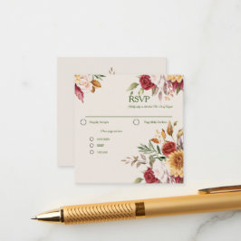 Praktfull höstfärg färgrik bröllops-RSVP Tilläggskort
