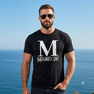 Praktfull initialbokstav monogram M för de bästa m T Shirt