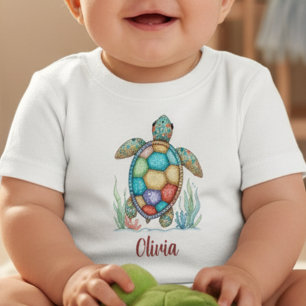 Praktfull lapptäcks-havssköldpadda t shirt