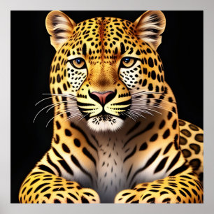 Praktfull Leopardsväggkonstpresent För Djurfantast Poster