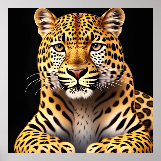 Praktfull Leopardsväggkonstpresent För Djurfantast Poster (Framsidan)
