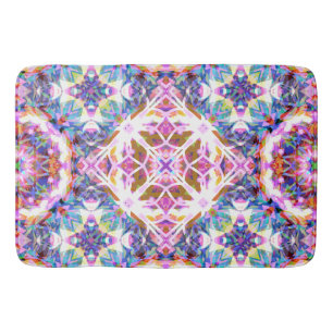 Praktfull lila blå rosa färgrik mönster badrumsmatta