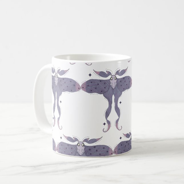 Praktfull lila mal med stjärnglimt kaffemugg (Framsida vänster)