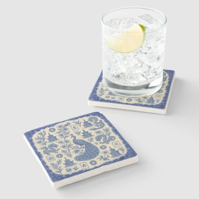Praktfull Mahjong Toile  Stenunderlägg (Sidan)
