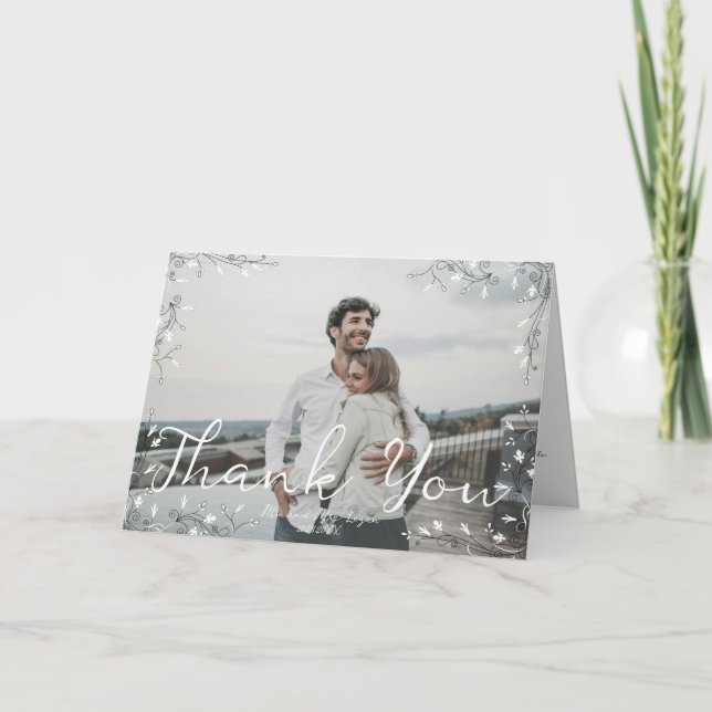 Praktfull modern handskriven illustrationsskrift tack kort (Framsida)