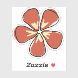 Praktfull orange blomma dekal