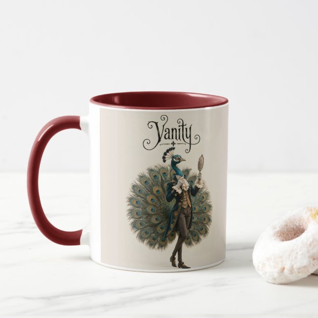 Praktfull påfågel dandy mugg (Med munk)