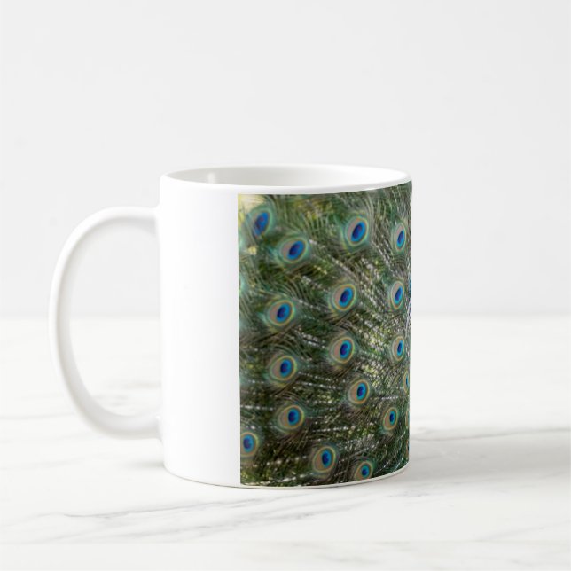 Praktfull Påfågel Stjärtfjädrar Kaffemugg (Vänster)