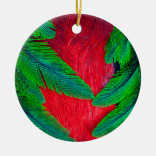 Praktfull Quetzal-fjäderdesign Julgransprydnad Keramik