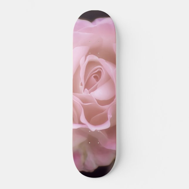 Praktfull rosa ros mini skateboard bräda 18,5 cm (Framsida)