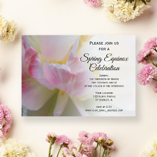 Praktfull Rosa Vit Tulpan Vårdagjämning Celebratio Inbjudningar