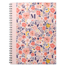 Praktfull spiral klassisk blomster anteckningsbok