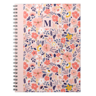 Praktfull spiral klassisk blomster anteckningsbok