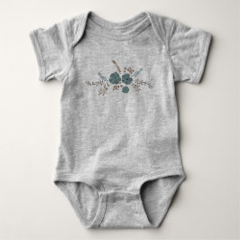 Praktfull teal rosa grå blommor t shirt
