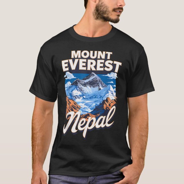 Praktfull utsikt över Mount Everest T Shirt (Framsida)