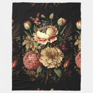 Praktfull vintage blomsterarrangemang fleecefilt