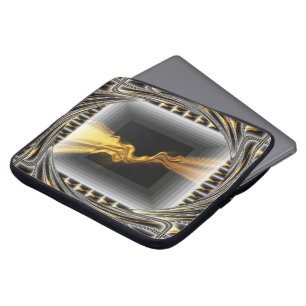 Praktfull Warp Gateway Flytande Guld & Svart Achem Laptop Fodral