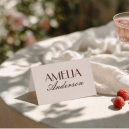 Praktfulla chokladbruna eleganta platskort för brö bordsnummer