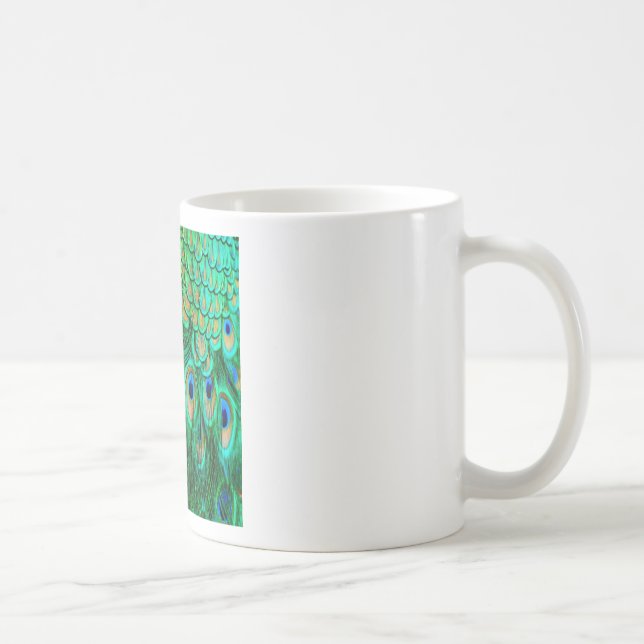 Praktfulla påfågelsfjädrar kaffemugg (Höger)
