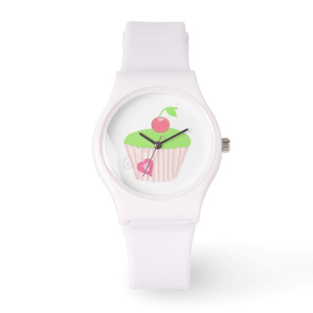Praktig Cupcake med Körsbär på toppen Armbandsur (Framsida)