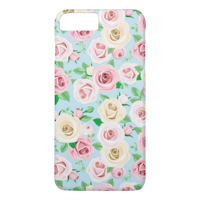 präktiga vita rosa rosor Case-Mate iPhone skal (Baksida)