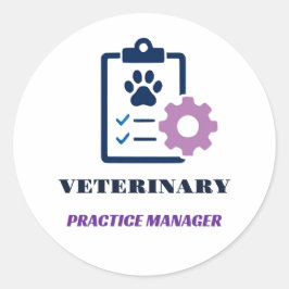 🩺 Praktikchef Veterinärklinik Team 🩺 Runt Klistermärke
