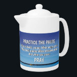 PRAKTIKEN PAUSE Pray inspirational Christian<br><div class="desc">Vad är det för bättre sätt att få PRACTICE PAUSE än över en kopp av din favoritdryck i hetten? Bakgrundsbilden är av en lugnande scen i blå himmel och fortfarande blå vatten, med Scripture vers från 1 Thessalonians 5:17 - Pray without stop (dvs. ta tid att be under hela dagen)....</div>