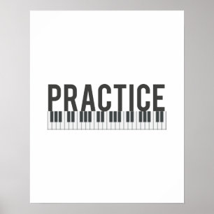 praktisera pianodekorativ motiveringsdekator poster