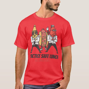 Praktisera Säkra villkor för Lunch Använda Säkert T Shirt