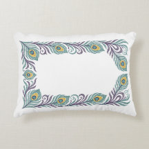 Praktisk kudde med påfågelsfjäder