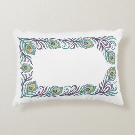 Praktisk kudde med påfågelsfjäder