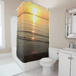Praktisk solnedgång över Cape Cod hamn dusch