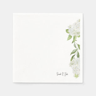 Praktisk vit Hydrangea Blommig Vit Bröllop   Pappersservett