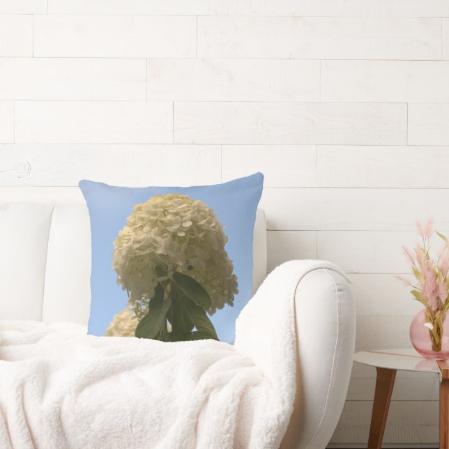 Praktisk vit Lime Hydrangea blommig kastkudde Kudde (Soffa)