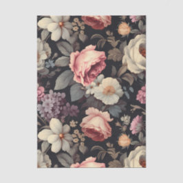 Praktiskt blommönster på mörk bakgrund