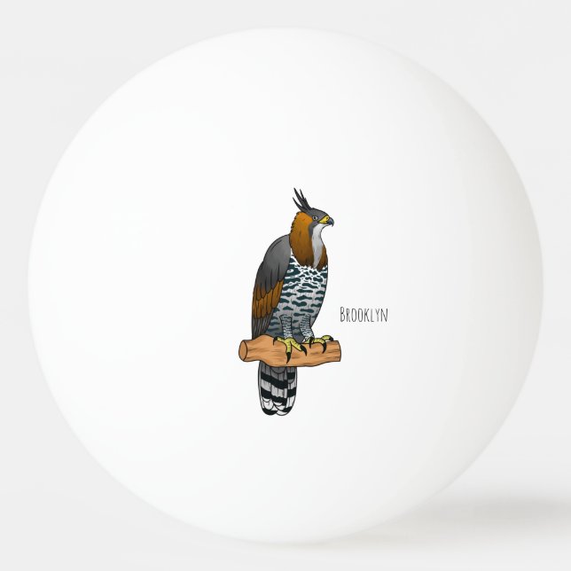 Praktörn fågel serieillustration pingisboll (Framsidan)