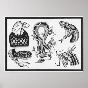 Prålig Dietzel vintagetatuering Poster