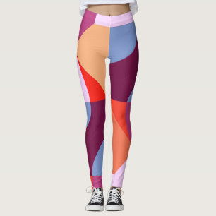Prålig färgad kurvor och linjermönsterLeggins Leggings