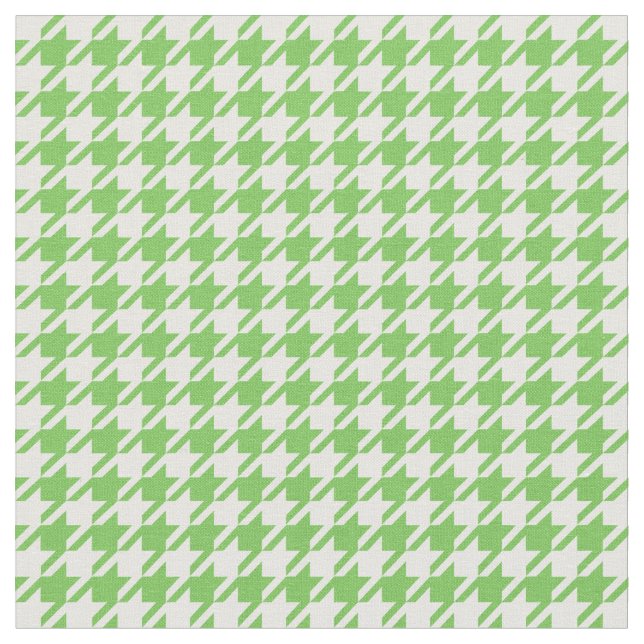 Prålig grönt & vit Houndstooth Tyg (Närbild)