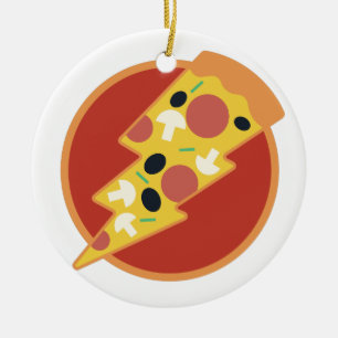 Prålig Pizza Julgransprydnad Keramik