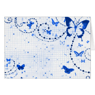 Pråliga blått för fjäril hälsningskort