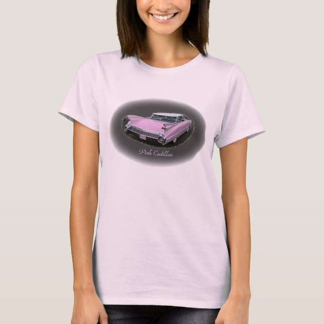 Pråliga rosa Cadillac Tee Shirt (Framsida)