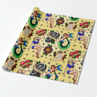 Pråligt lakan för tatuering som slår in papper presentpapper