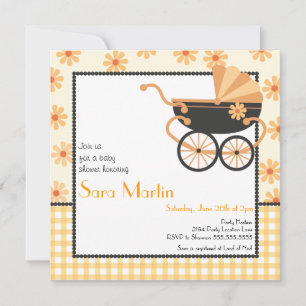 Pram Baby Shower-inbjudan Inbjudningar