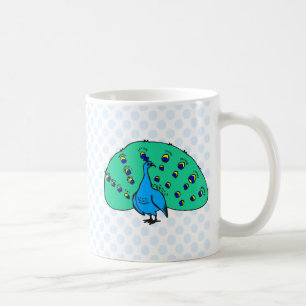 Pran påfågel kaffemugg