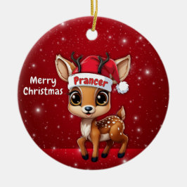 Prancer Baby Deer, Fawn, Doe, Reindeer🦌 🎄 Julgransprydnad Keramik