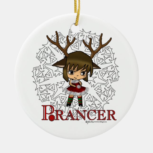 Prancer Julgransprydnad Keramik (Framsidan)