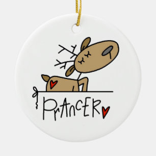 Prancer Reindeer jul T-shirts och presenter Julgransprydnad Keramik